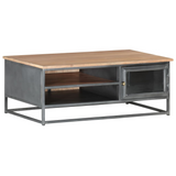 vidaXL Coffee Table Gray 35.4"x19.7"x13.8" Solid Acacia Wood - Stylish and Durable