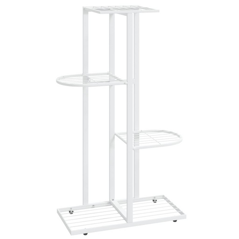 vidaXL 4-Floor Flower Stand 16.9"x8.7"x29.9" White Metal - Display Your Plants with Style