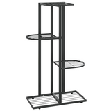 vidaXL 4-Floor Flower Stand 16.9"x8.7"x29.9" Black Metal - Display Your Plants in Style