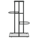 vidaXL 4-Floor Flower Stand 16.9"x8.7"x29.9" Black Metal - Display Your Plants in Style