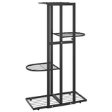 vidaXL 4-Floor Flower Stand 16.9"x8.7"x29.9" Black Metal - Display Your Plants in Style