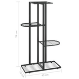 vidaXL 4-Floor Flower Stand 16.9"x8.7"x29.9" Black Metal - Display Your Plants in Style