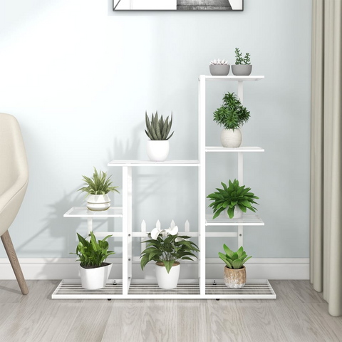 Shop vidaXL Flower Stand 37.2"x9.8"x34.6" White Metal - Free Shipping