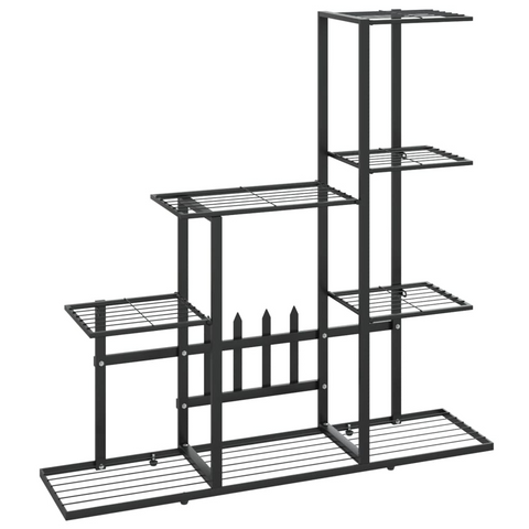 vidaXL Flower Stand 37.2"x9.8"x34.6" Black Metal - Sturdy and Stylish Plant Rack