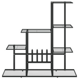 vidaXL Flower Stand 37.2"x9.8"x34.6" Black Metal - Sturdy and Stylish Plant Rack