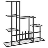 vidaXL Flower Stand 37.2"x9.8"x34.6" Black Metal - Sturdy and Stylish Plant Rack