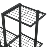 vidaXL Flower Stand 37.2"x9.8"x34.6" Black Metal - Sturdy and Stylish Plant Rack