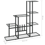 vidaXL Flower Stand 37.2"x9.8"x34.6" Black Metal - Sturdy and Stylish Plant Rack