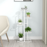 vidaXL 5-Floor Flower Stand 16.9"x8.7"x38.6" White Metal - Sturdy and Stylish Plant Display