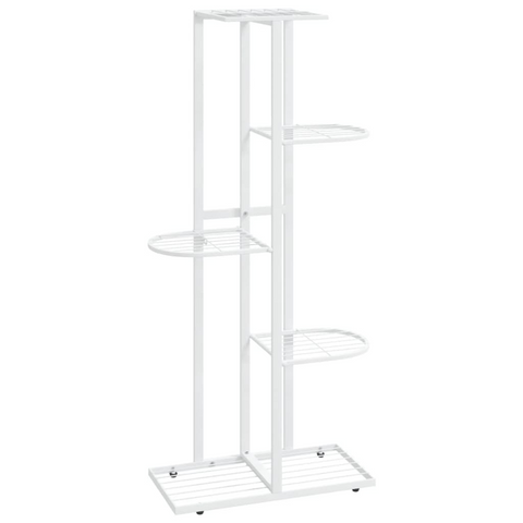 vidaXL 5-Floor Flower Stand 16.9"x8.7"x38.6" White Metal - Sturdy and Stylish Plant Display