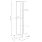 vidaXL 5-Floor Flower Stand 16.9"x8.7"x38.6" White Metal - Sturdy and Stylish Plant Display