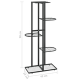 vidaXL 5-Floor Flower Stand 16.9"x8.7"x38.6" Black Metal - Sturdy and Stylish Plant Rack