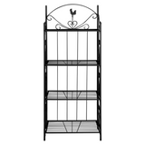 vidaXL Plant Rack Black Square - Durable Steel Construction