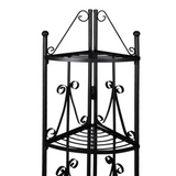 vidaXL Corner Plant Rack Black 14.2"x23.6"