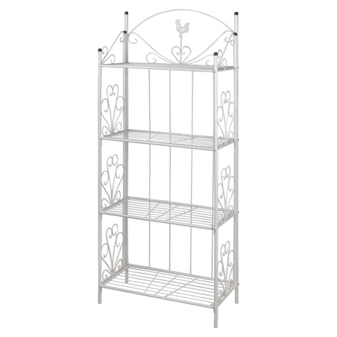 vidaXL Plant Rack White Square - Durable Steel Construction | Rust-Proof | Eye-Catching Design