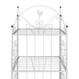 vidaXL Plant Rack White Square - Durable Steel Construction | Rust-Proof | Eye-Catching Design