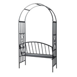 vidaXL Garden Rose Arch with Bench - Beautiful and Sturdy Metal Arch for Your Garden