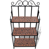 vidaXL Plant Stand Display Terracotta Color Mosaic Pattern