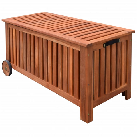 vidaXL Patio Storage Box 46"x20"x23" Wood - Outdoor Cushion Storage Solution