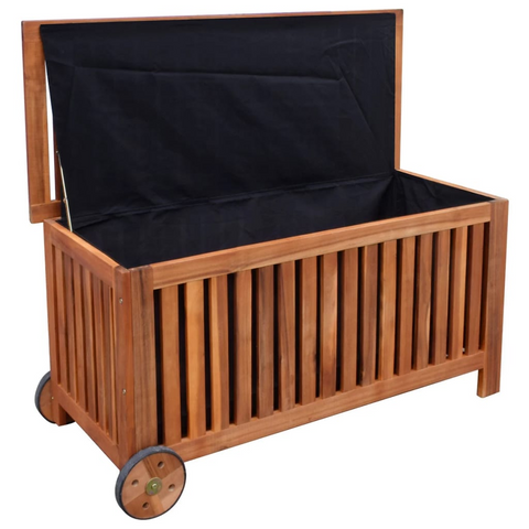 vidaXL Patio Storage Box 46"x20"x23" Wood - Outdoor Cushion Storage Solution