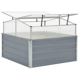 vidaXL Greenhouse 39.4"x39.4"x33.5" Galvanized Steel Gray