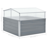 vidaXL Greenhouse 39.4"x39.4"x33.5" Galvanized Steel Gray