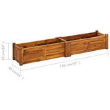 vidaXL Garden Raised Bed Acacia Wood 59"x11.8"x9.8"