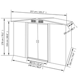 vidaXL Garden Storage Shed Green Metal 101.2"x80.7"x70.1"