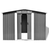 vidaXL Garden Storage Shed - Gray Metal 101.2"x80.7"x70.1"