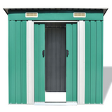 vidaXL Garden Shed Green Metal 74.8"x48.8"x71.3" - Durable Galvanized Steel Storage Shed