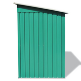 vidaXL Garden Shed Green Metal 74.8"x48.8"x71.3" - Durable Galvanized Steel Storage Shed