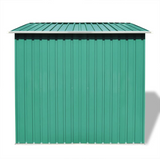 vidaXL Garden Shed Green Metal 74.8"x48.8"x71.3" - Durable Galvanized Steel Storage Shed