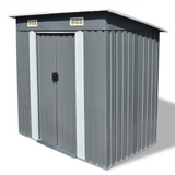 vidaXL Garden Shed Gray Metal 74.8"x48.8"x71.3" - Durable Storage Solution