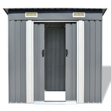 vidaXL Garden Shed Gray Metal 74.8"x48.8"x71.3" - Durable Storage Solution