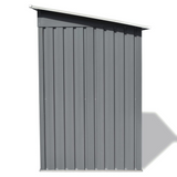 vidaXL Garden Shed Gray Metal 74.8"x48.8"x71.3" - Durable Storage Solution