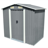 vidaXL Garden Storage Shed Gray Metal 80.3"x52"x73.2"