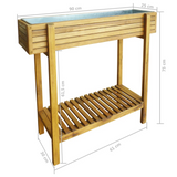 vidaXL Raised Garden Raised Bed Solid Acacia Wood and Zinc