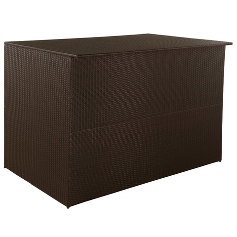 vidaXL Patio Storage Box Brown 59"x39.4"x39.4" Poly Rattan - Outdoor and Indoor Storage Chest