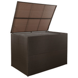 vidaXL Patio Storage Box Brown 59"x39.4"x39.4" Poly Rattan - Outdoor and Indoor Storage Chest