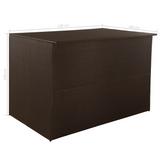 vidaXL Patio Storage Box Brown 59"x39.4"x39.4" Poly Rattan - Outdoor and Indoor Storage Chest