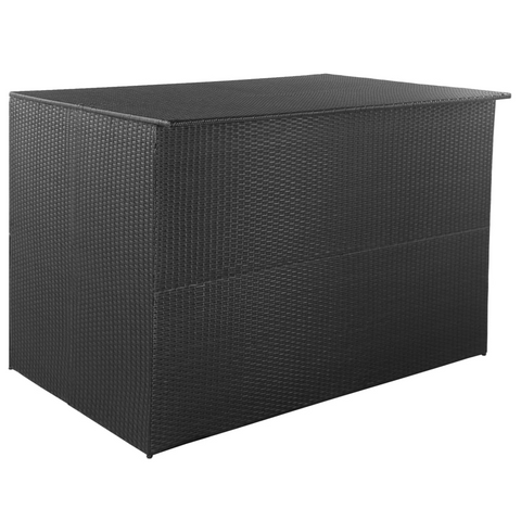 vidaXL Patio Storage Box Black 59"x39.4"x39.4" Poly Rattan - Outdoor and Indoor Storage Solution