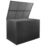 vidaXL Patio Storage Box Black 59"x39.4"x39.4" Poly Rattan - Outdoor and Indoor Storage Solution