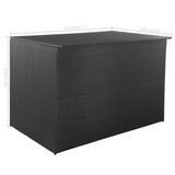 vidaXL Patio Storage Box Black 59"x39.4"x39.4" Poly Rattan - Outdoor and Indoor Storage Solution