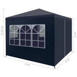 vidaXL Party Tent 9'10"x9'10" Blue - Outdoor Canopy for Events and Parties