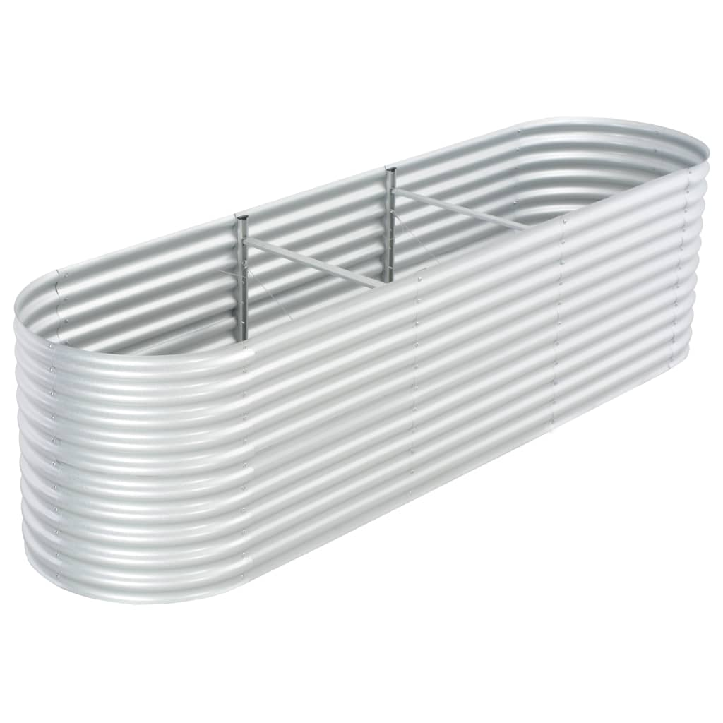 vidaXL Garden Raised Bed 126"x31.5"x31.9" Galvanized Steel Silver