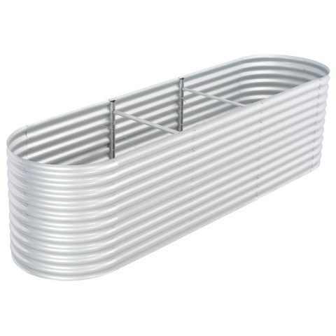 vidaXL Garden Raised Bed 126"x31.5"x31.9" Galvanized Steel Silver