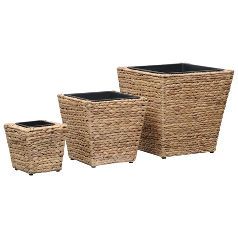 vidaXL Garden Raised Beds 3 pcs Water Hyacinth - Rustic-Style Planters for Your Home