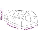 vidaXL Greenhouse 193.8 ft² 236.2"x118.1"x78.7"