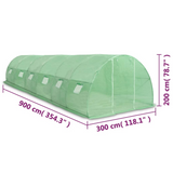 vidaXL Greenhouse 290.6 ft² 354.3"x118.1"x78.7" - Protect Your Plants with this Spacious Greenhouse!