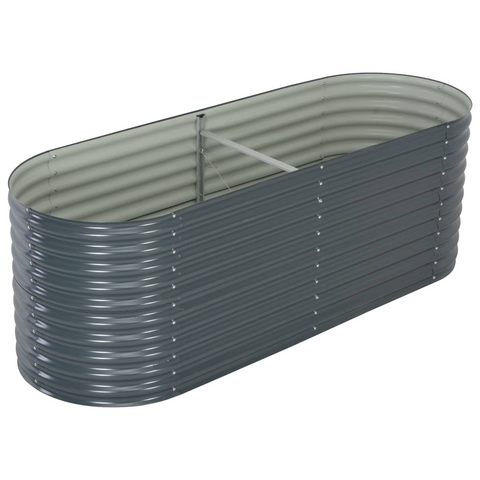 vidaXL Garden Raised Bed 94.5"x31.5"x31.9" Galvanized Steel Gray - DIY Garden Decor